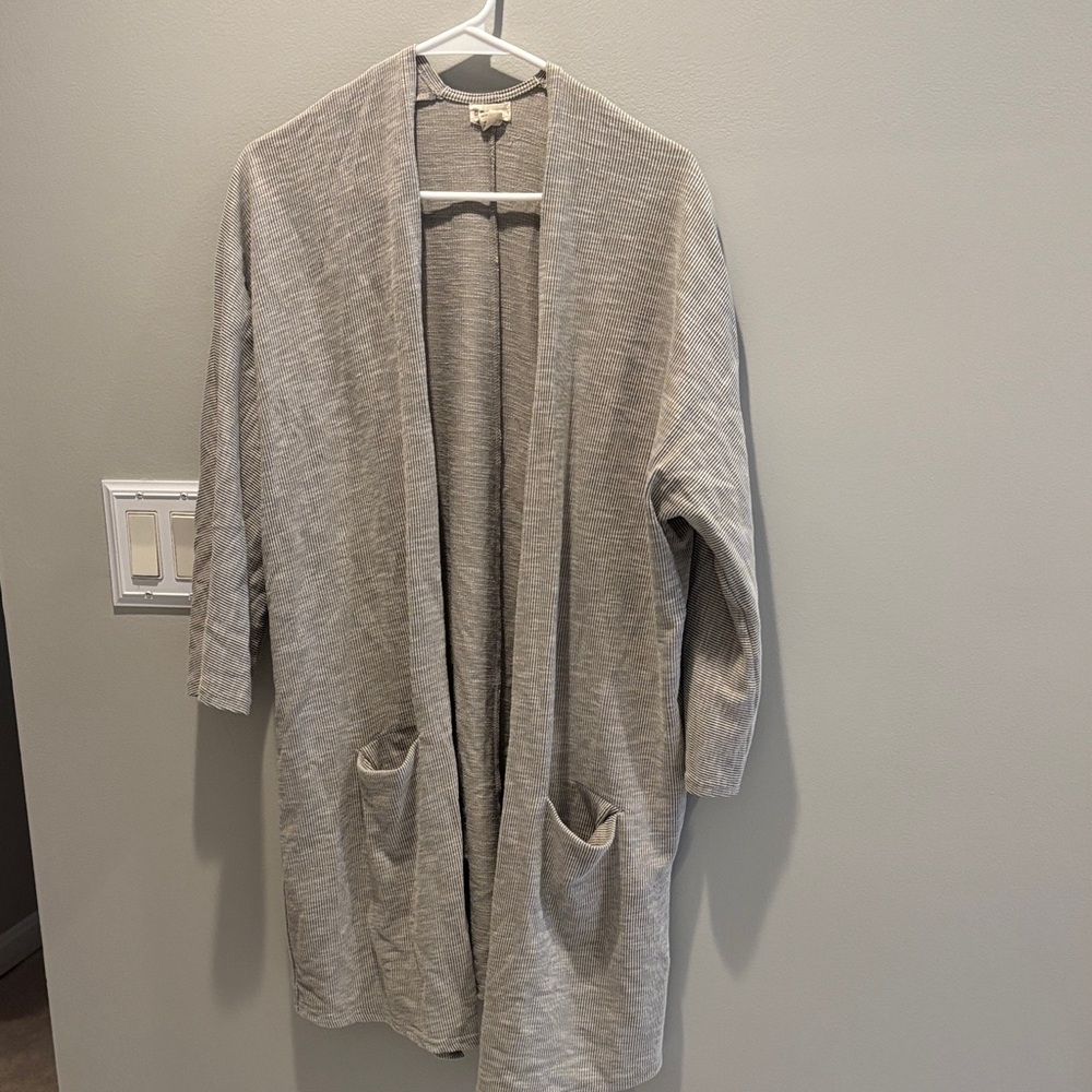 DONNI. Gray Striped Kimono from FabFitFun